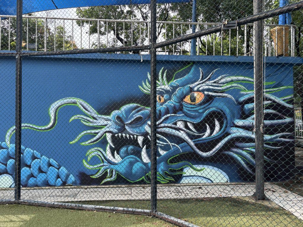Andrew Walton - spray paint - Dragons' Baseball