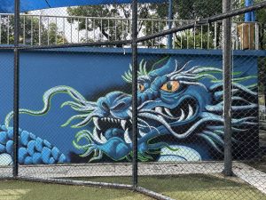 Andrew Walton - spray paint - Dragons' Baseball